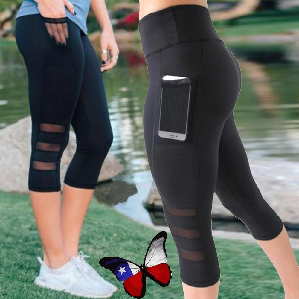 Leggings de yoga para correr hasta la pantorrilla Capri Sport