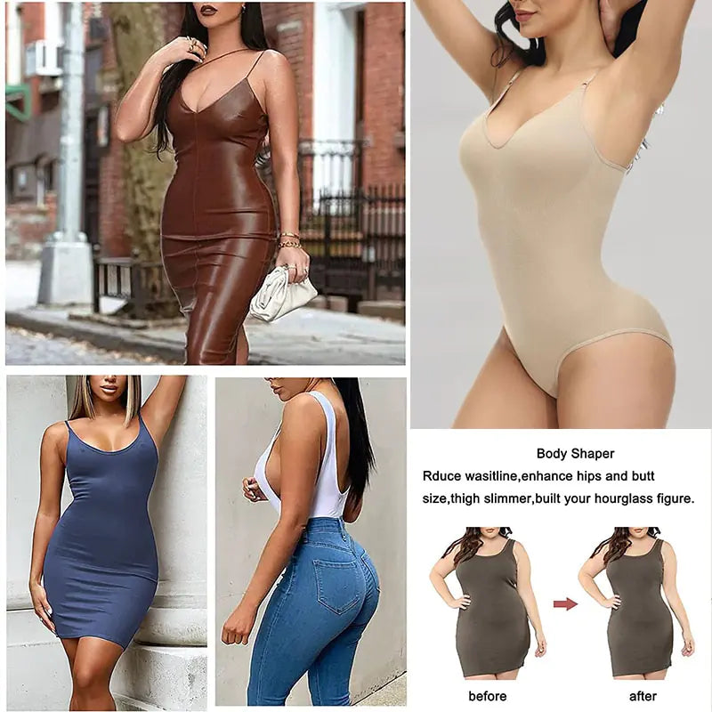 Body con tirantes finos y escote en V