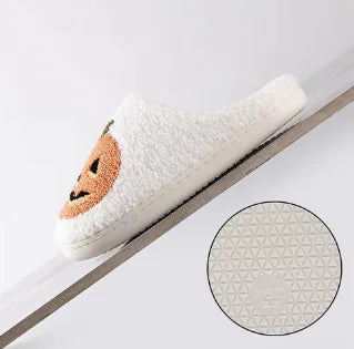 Pantuflas antideslizantes con forma de calabaza y farolillo espeluznante para Halloween