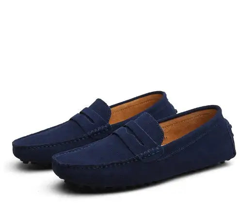 Mocasines de cuero, zapatos casuales sin cordones para conducir