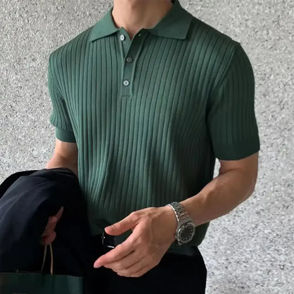 Camiseta de punto suelto con solapa