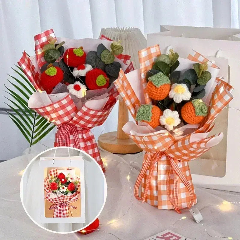 Ramo de flores de crochet de colores