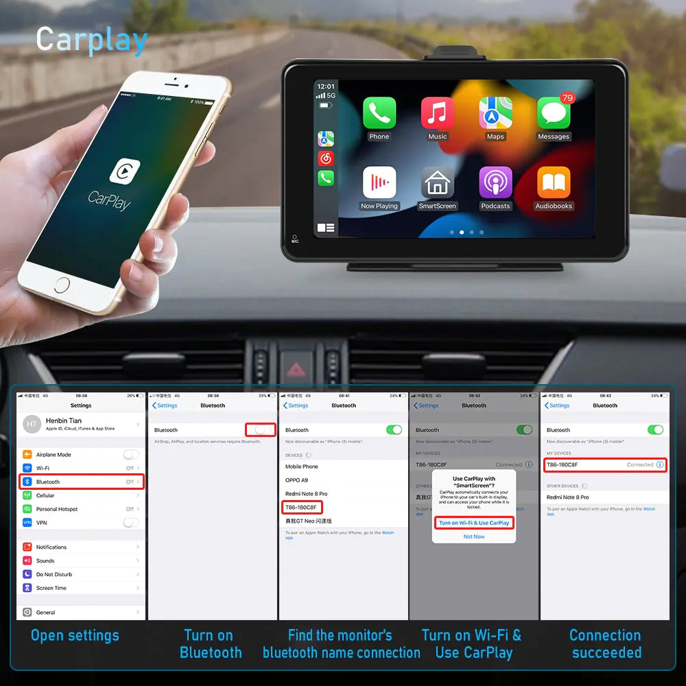 Radio multimedia para coche Podofo Universal de 7"