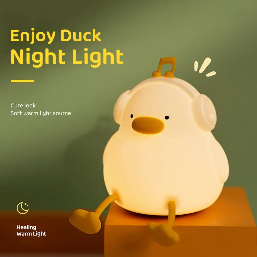 Luz de noche LED con forma de pato de dibujos animados