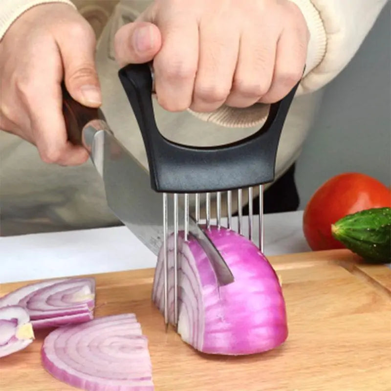 Soporte para cortar alimentos con soporte para verduras de acero inoxidable