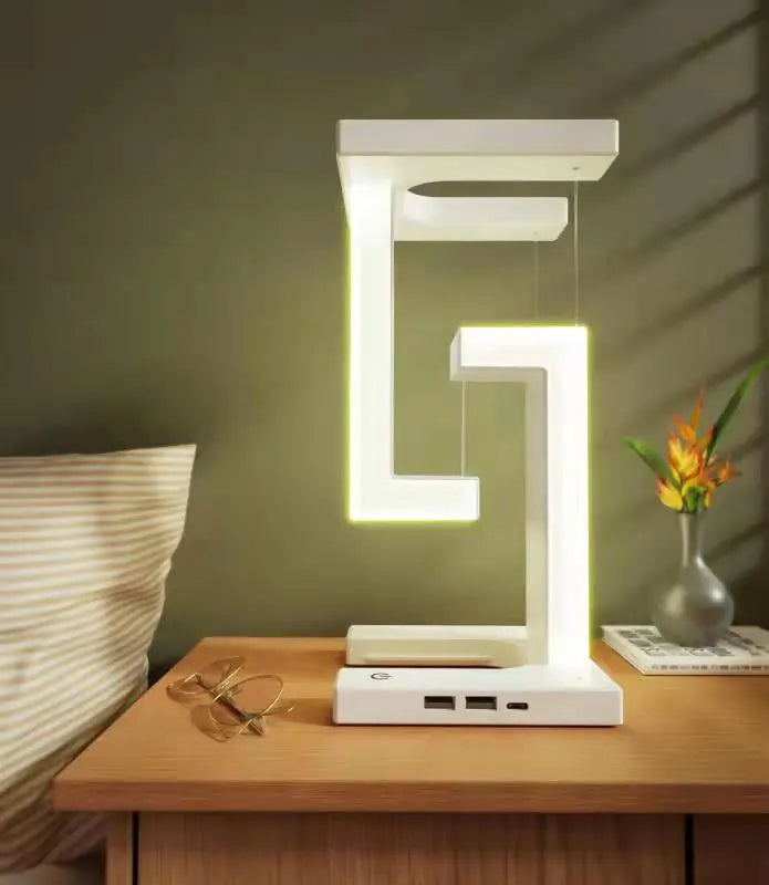 Lámpara de mesa colgante con carga inalámbrica para teléfono inteligente