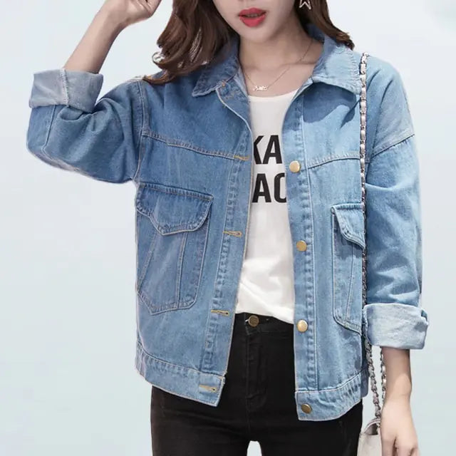 Chaqueta vaquera de manga larga para mujer