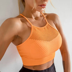 Cross Back Wire free Removable Cups Sport Bra