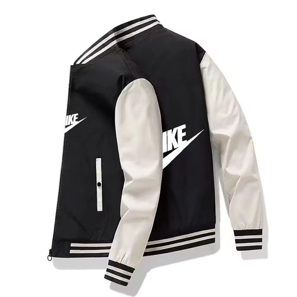 Chaqueta de camping de otoño 2023 Chaqueta deportiva para exteriores para hombre con estampado de alta calidad Chaqueta deportiva informal de marca a la moda a prueba de viento con capucha
