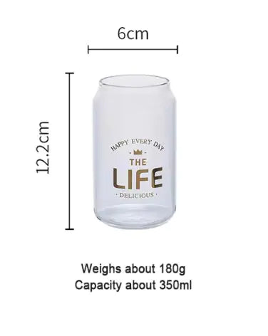 Jarra de cristal con forma de lata de cola