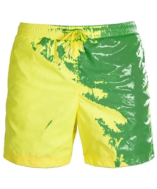 Pantalones cortos de playa para hombre con cambio de color mágico