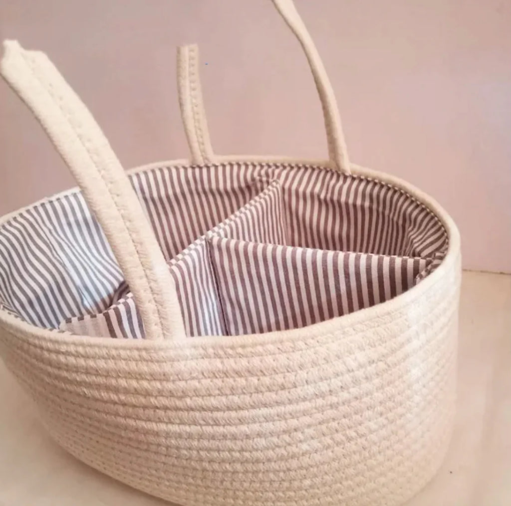Cesta de almacenamiento portátil de plástico compacta - Color blanco