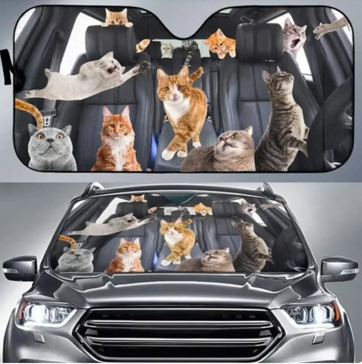 Parasol delantero para coche con aislamiento térmico y perforaciones gratuitas