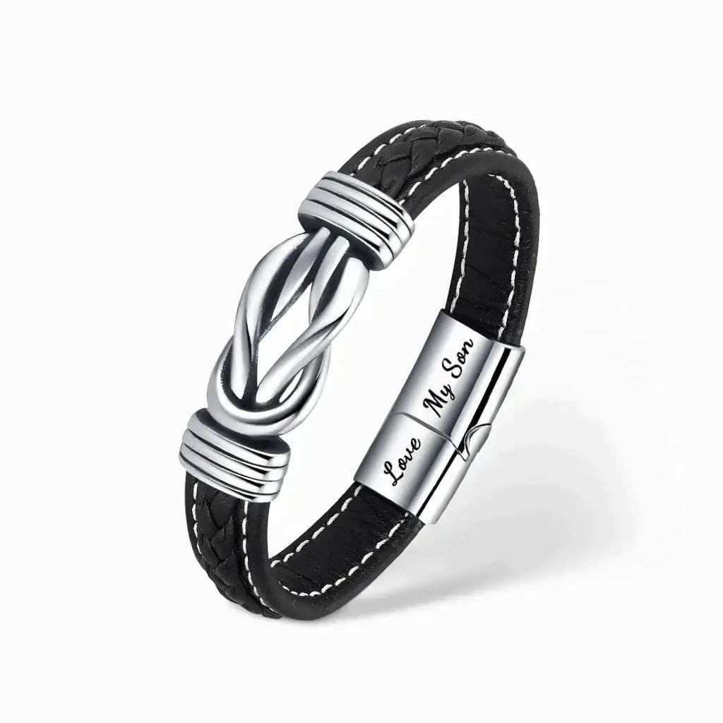 Pulsera de Cuero Trenzada Madre e Hijo Conectados por Siempre