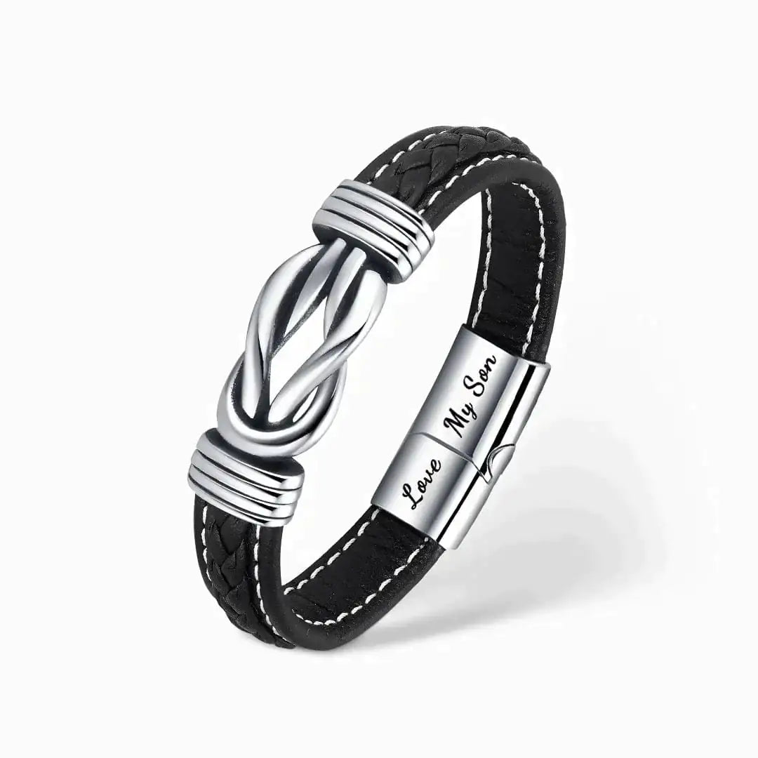 Pulsera de Cuero Trenzada Madre e Hijo Conectados por Siempre