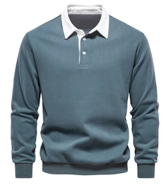 Men's Fashion Casual Versatile Long Sleeves Polo Collar Sweater