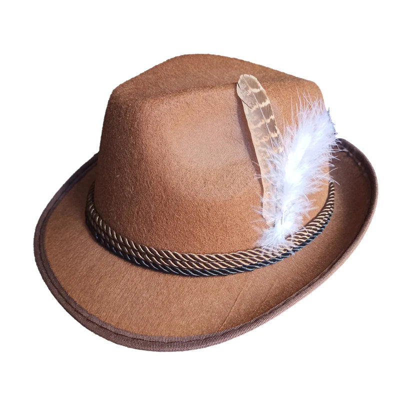 Sombreros alpinos con plumas