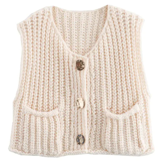 Cárdigan de punto grueso, holgado e informal