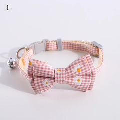 Plaid Print Pet Bow Tie Collar