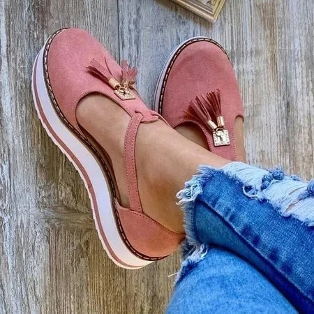 Zapatos planos de mujer con suela gruesa y plataforma