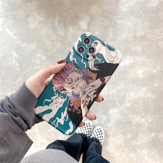 Funda de teléfono con dibujos animados de anime Jujutsu Kaisen para iPhone 14, 13, 12, 11 Pro, X, Xs, Max, XR, bonita y suave