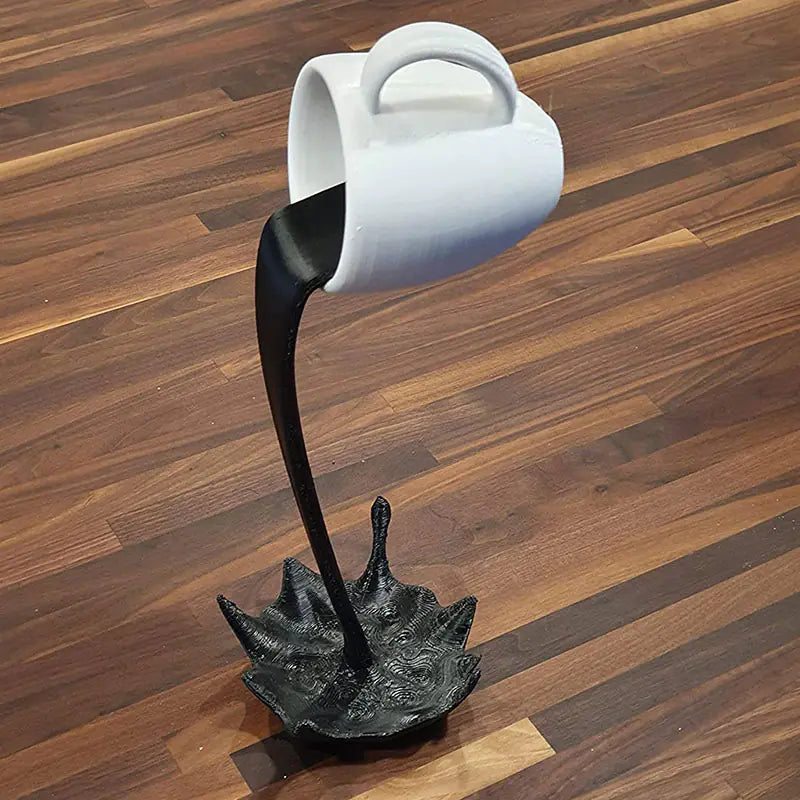 Estatuas de resina Taza de café flotante Escultura artística Cocina Hogar