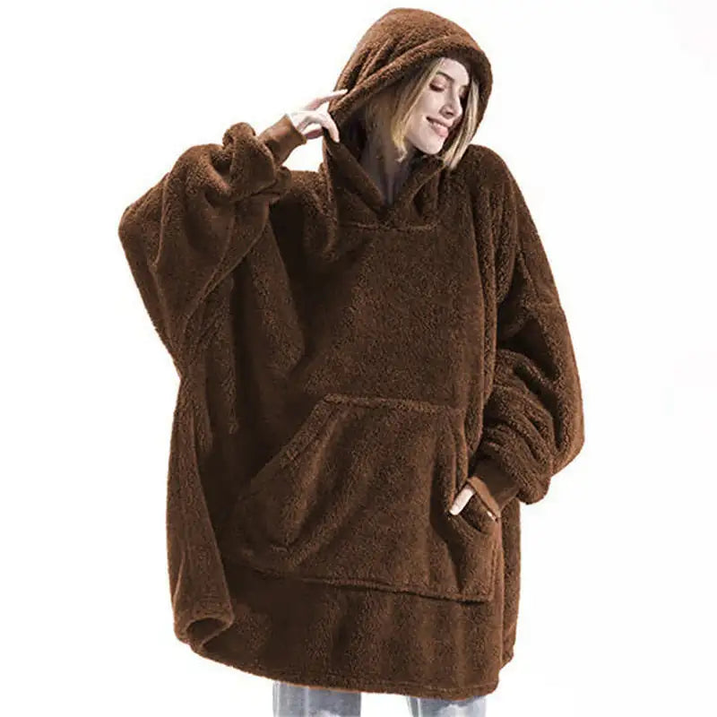 Sudadera con capucha y manta polar de gran tamaño