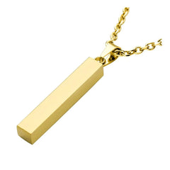 Steel Vertical Bar Pendant Necklace