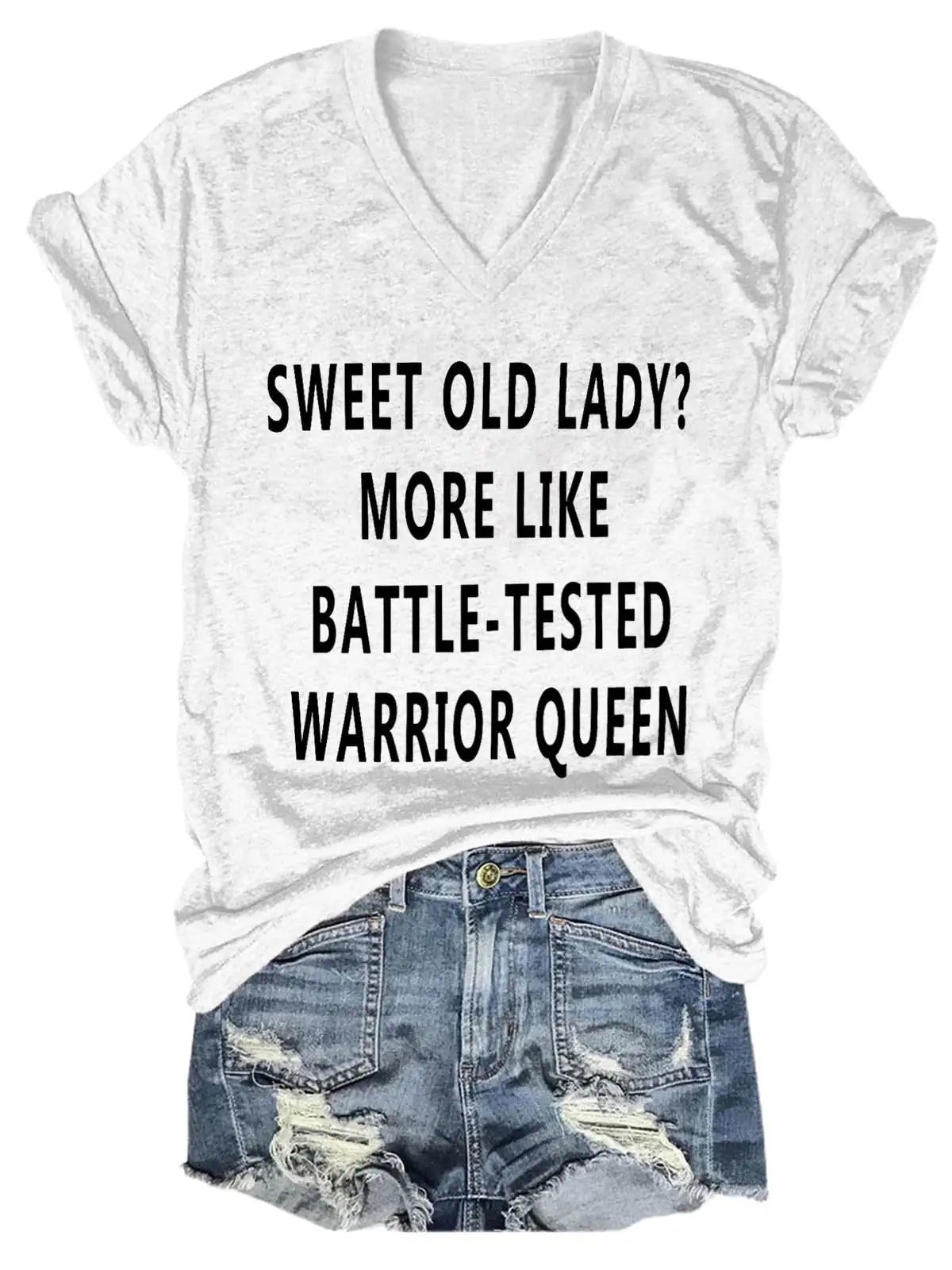 Camiseta con estampado "Sweet Old Lady" para mujer