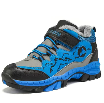 Botas de nieve con forro de piel para niños en invierno