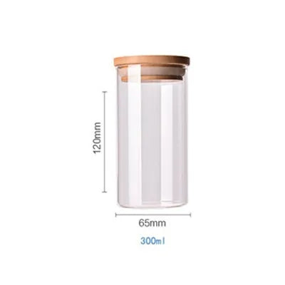 Recipientes para almacenar alimentos de vidrio de borosilicato recubierto de bambú