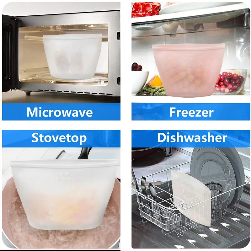 Bolsas de almacenamiento reutilizables de silicona PEVA para alimentos frescos