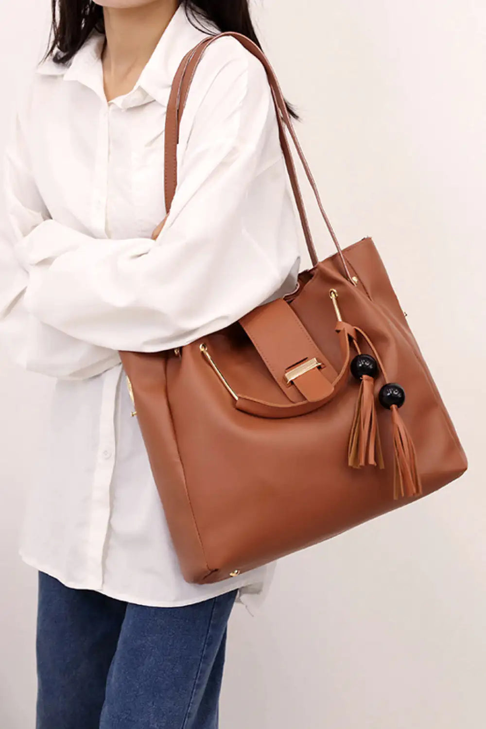 Juego de 2 bolsos de piel sintética