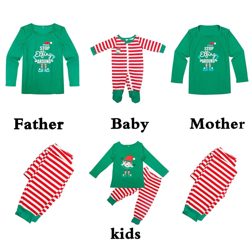Conjunto de pijamas familiares navideños 2020: conjuntos de invierno a juego