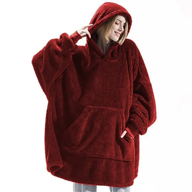 Sudadera con capucha y manta polar de gran tamaño