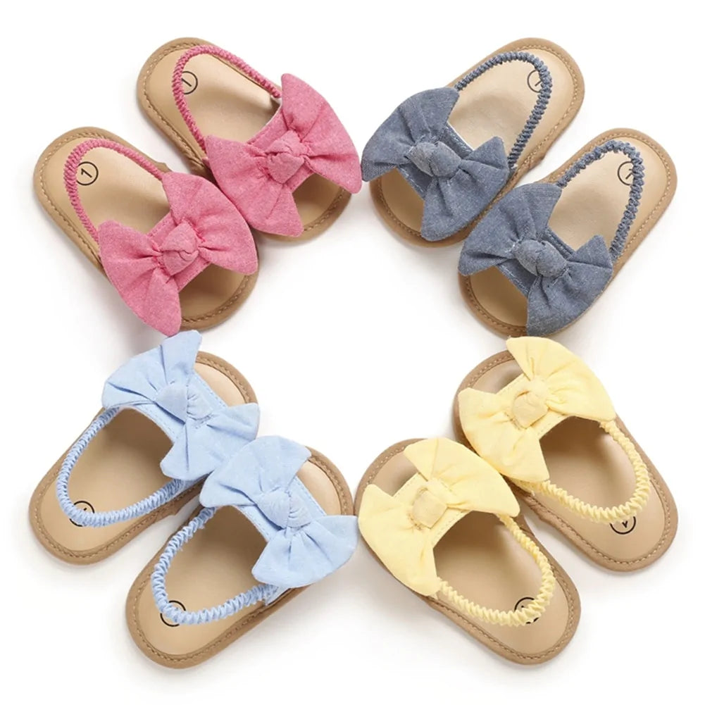 Sandalias con lazo para niñas 2020: zapatos de princesa con suela suave de verano