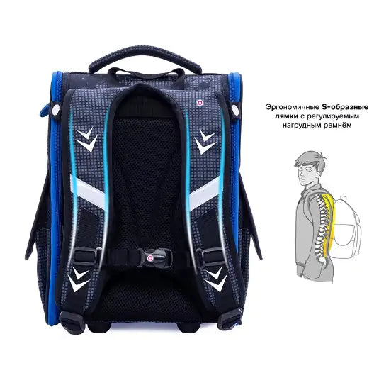 Mochila ortopédica de fútbol 3D para niños