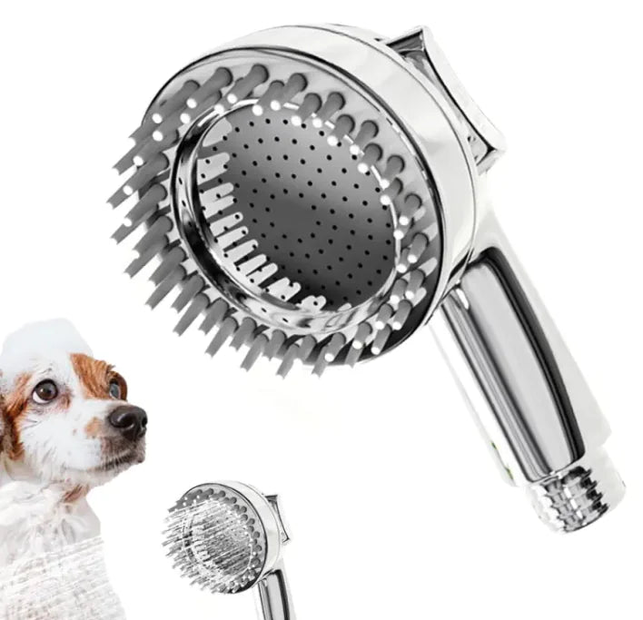 Dog Shower Attachment 2 In 1 Shower Hose Attachment Dog Bathing Soft Silicone Comb Teeth Ergonomic Grip For Dog Bath Accessories