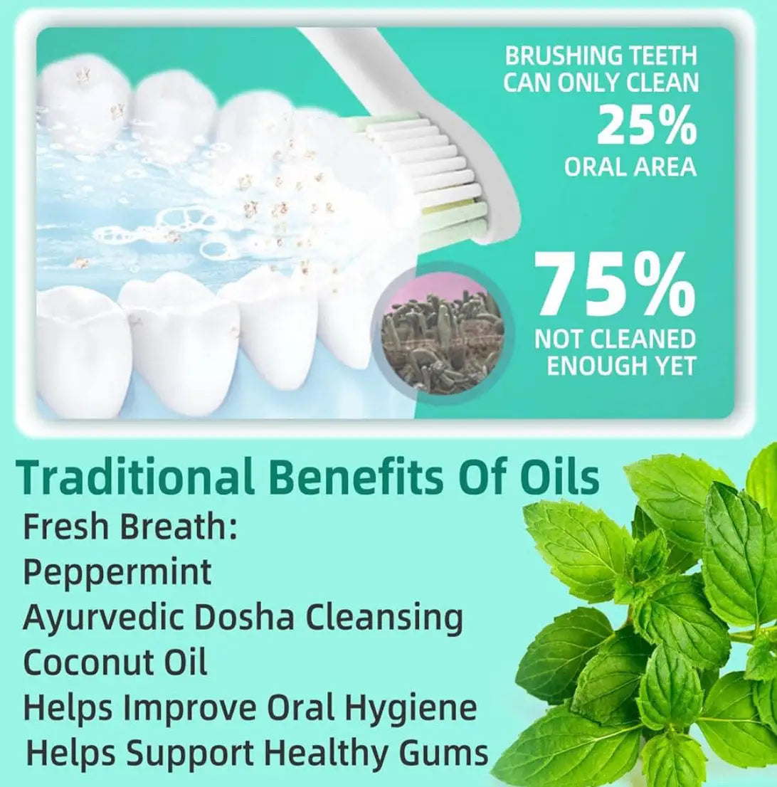 Cuidado bucal con menta fresca