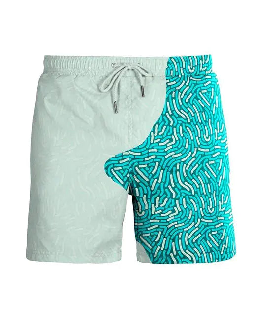 Pantalones cortos de playa para hombre con cambio de color mágico