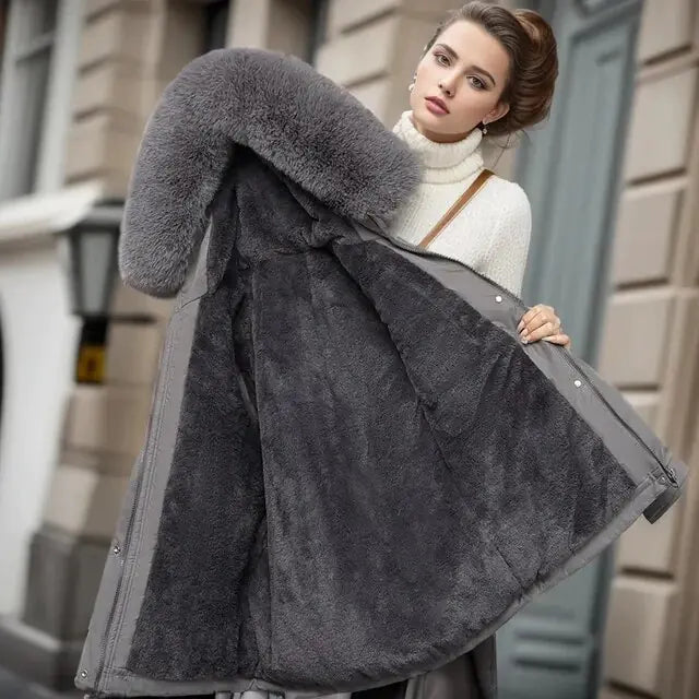 Chaqueta de invierno para mujer, parka de moda