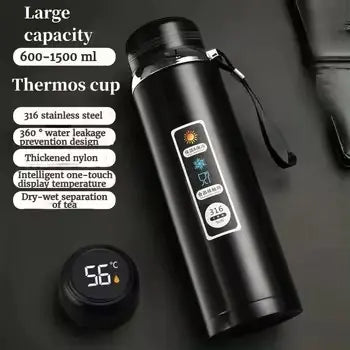 Termo inteligente con pantalla LED y filtro de té