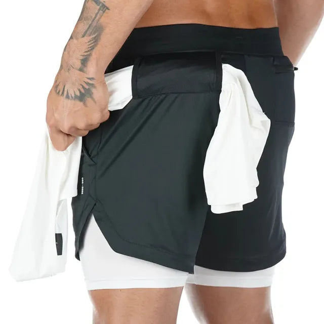 Pantalones cortos de camuflaje para correr para hombre, para deportes de gimnasio