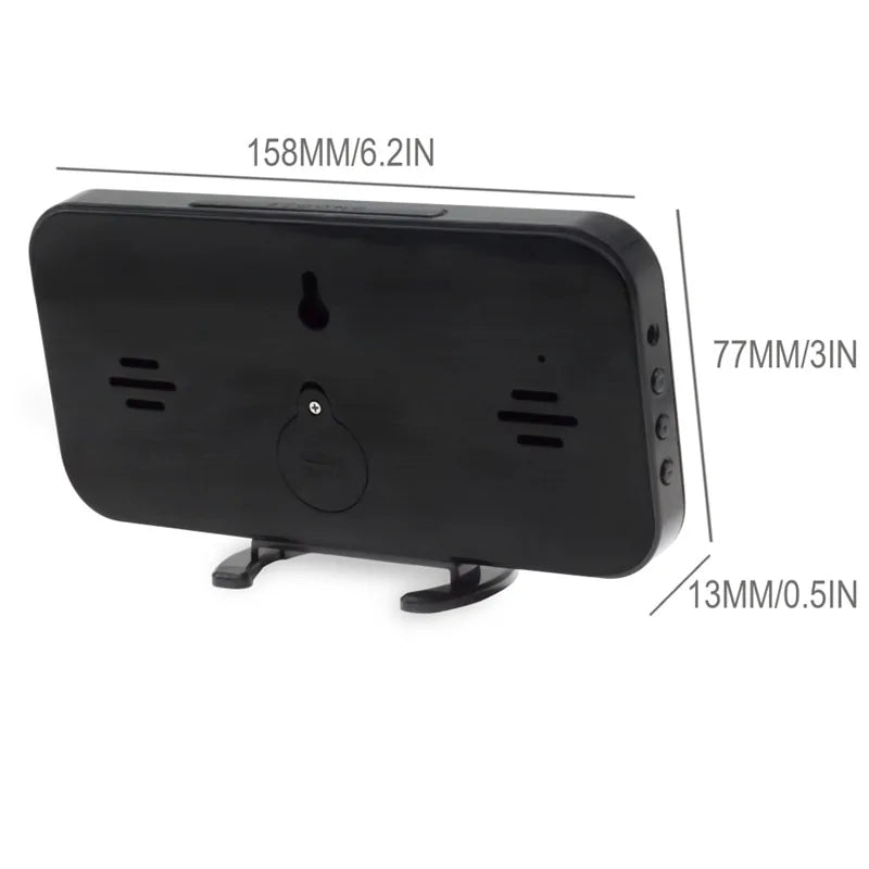 Reloj despertador digital con pantalla LED y 2 puertos de salida USB