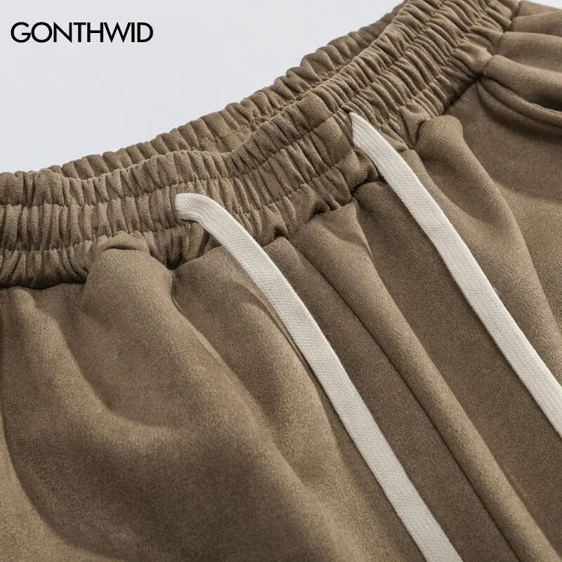 Pantalones cortos de gamuza Harajuku para hombre