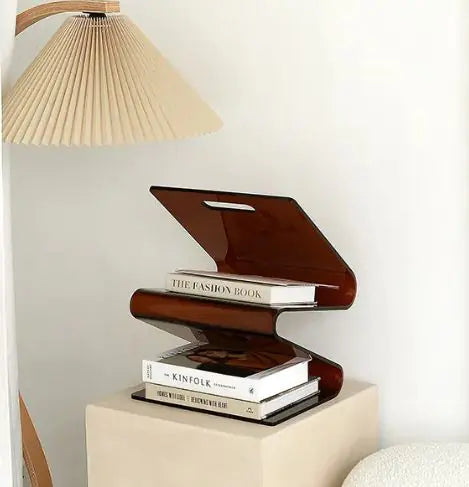 Estantería decorativa de acrílico con forma de W estilo retro