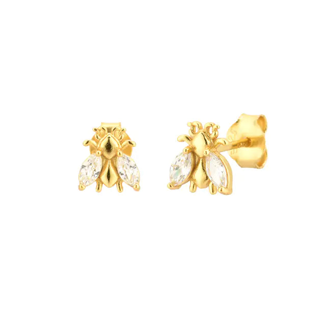 Colección de anillos y pendientes de abejas de invierno