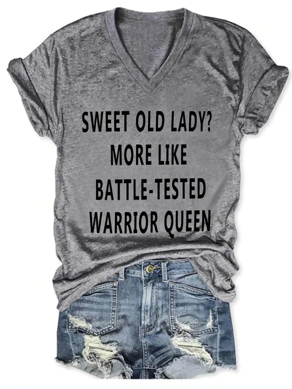 Camiseta con estampado "Sweet Old Lady" para mujer