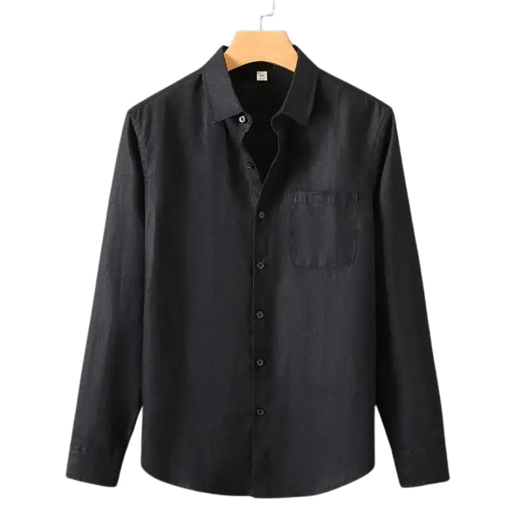 Camisa de algodón de manga larga para hombre de East Rain