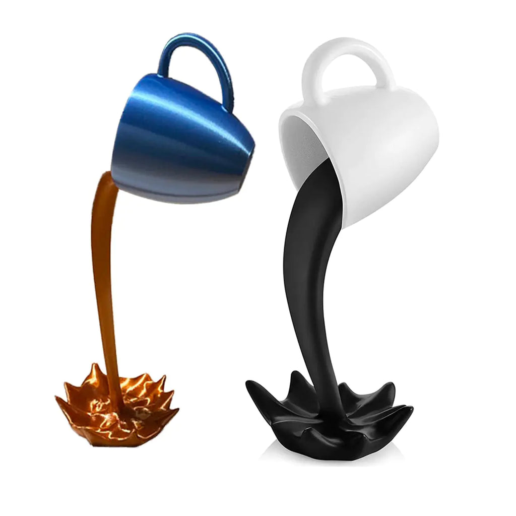 Estatuas de resina Taza de café flotante Escultura artística Cocina Hogar